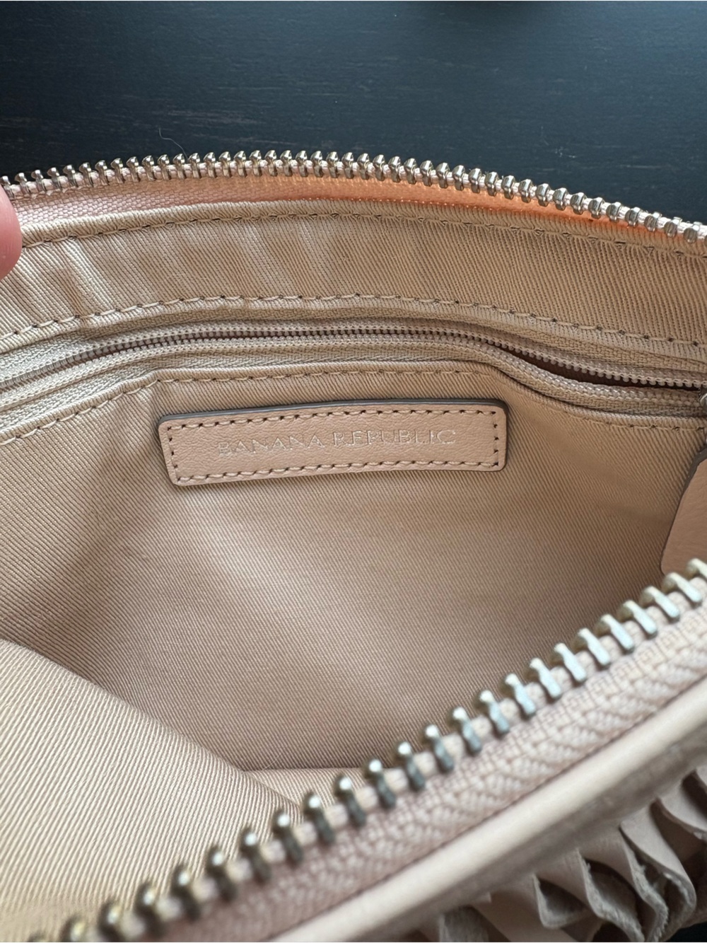 Banana Republic Fringe Wristlet Clutch Purse - Beige - Picture 3 of 5